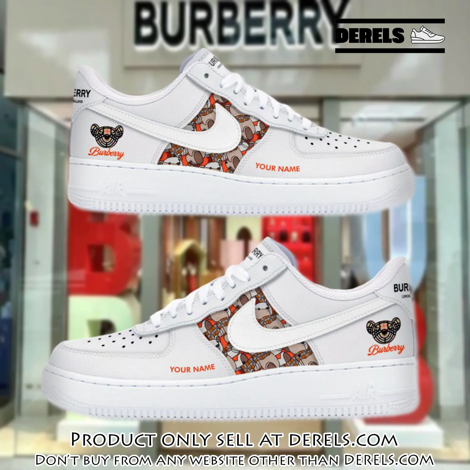 Personalized burberry luxury air force 1 sneakers limited af1 shoes oaf1000 dr0843872